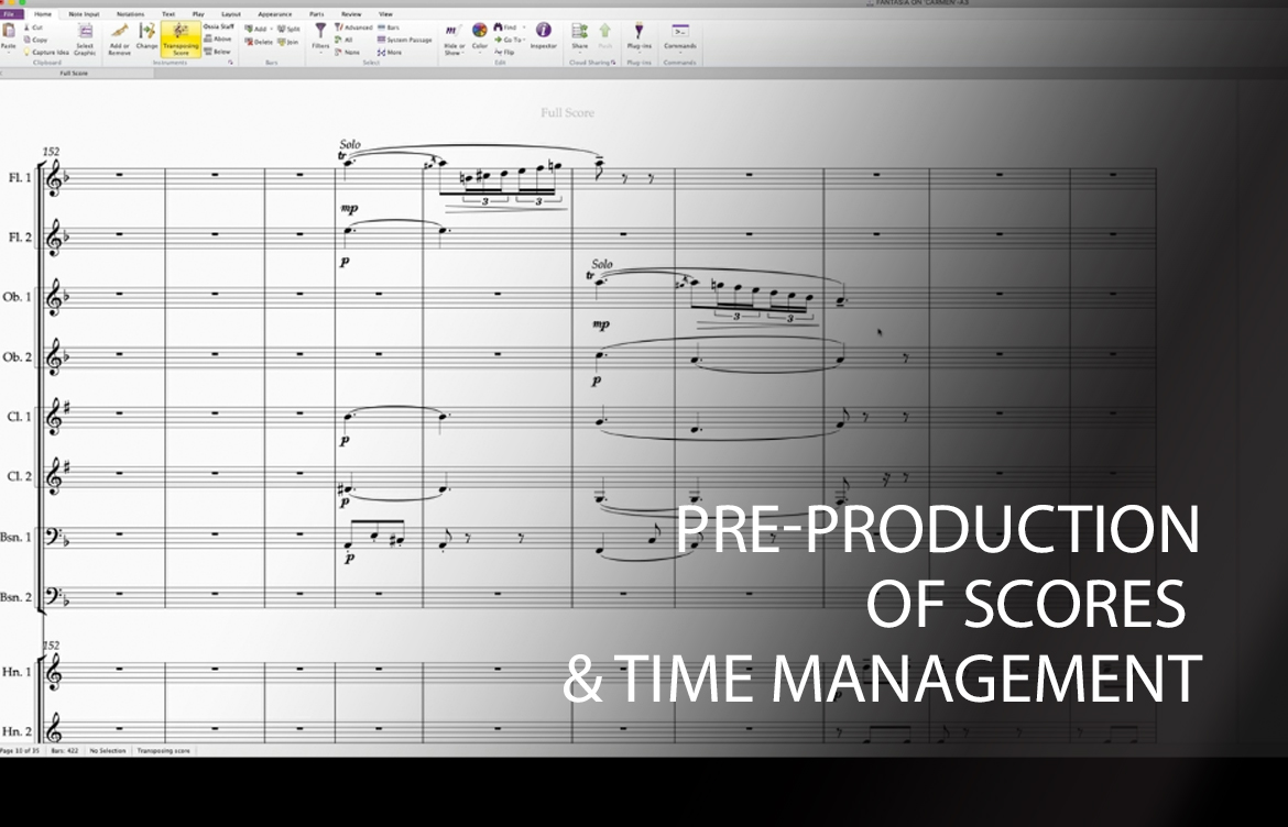 Pre-production of Scores and Time Management